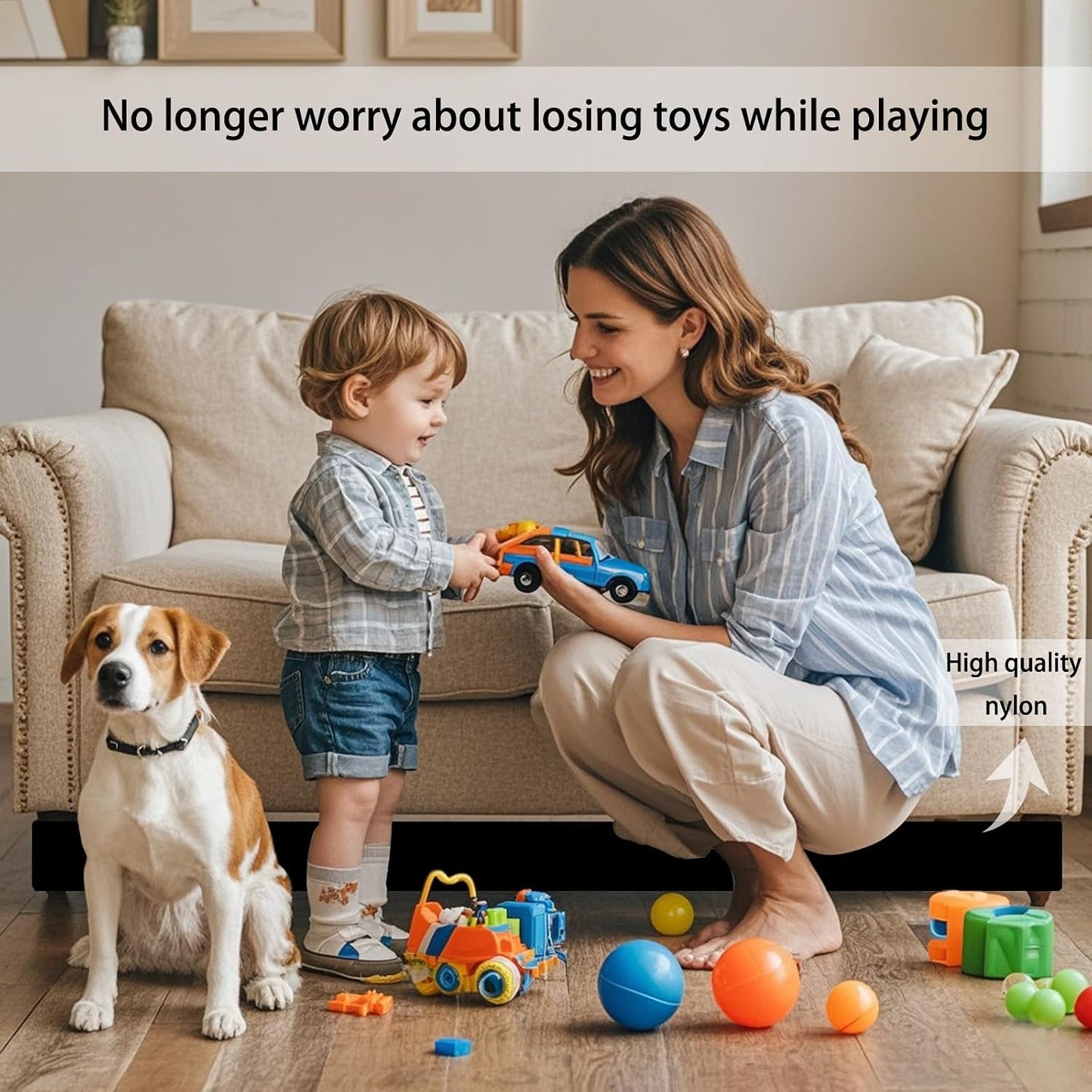 MYLIFESION Under Couch Blocker for Kids and Pet Toys, 123" L x 3" H, Toy Blockers for Bed, Stop Things Going Under Sofa or Furniture, Fits Standard couches and Sofas with Straight Legs