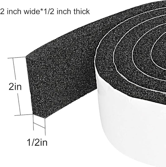 2 Rolls 2 Inch W 1/2 Inch T Weather Stripping Air Conditioner Open Cell Foam - Image 2