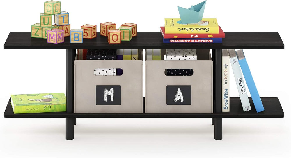 Furinno Turn-N-Tube 2-Tier Multipurpose Wide Shelf, Espresso/Black