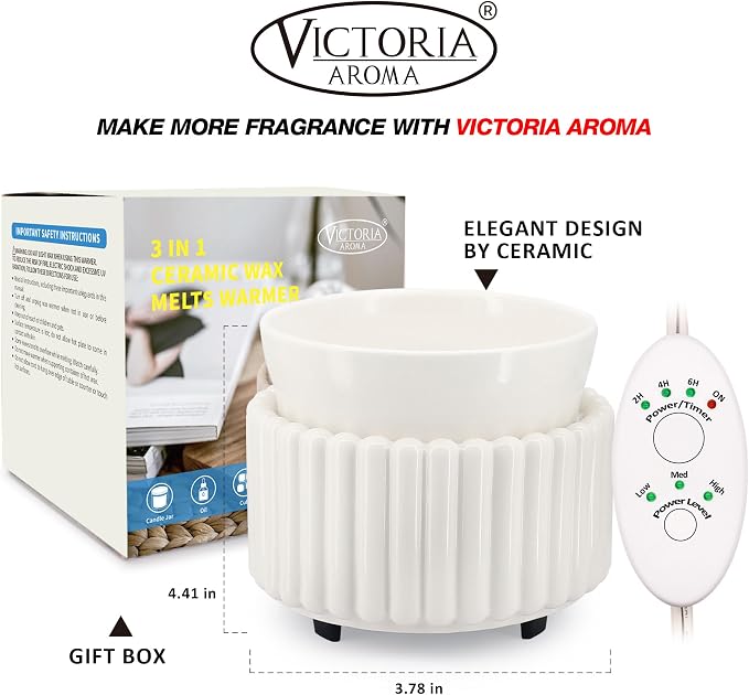 Ceramic Wax Melt Warmer with Timer Candle Warmer - Image 5