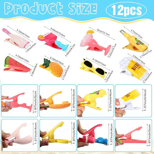 Honoson 12 Pcs Beach Towel Clips Beach Chairs Clips Plastic Swimming Pool Towel - Image 2