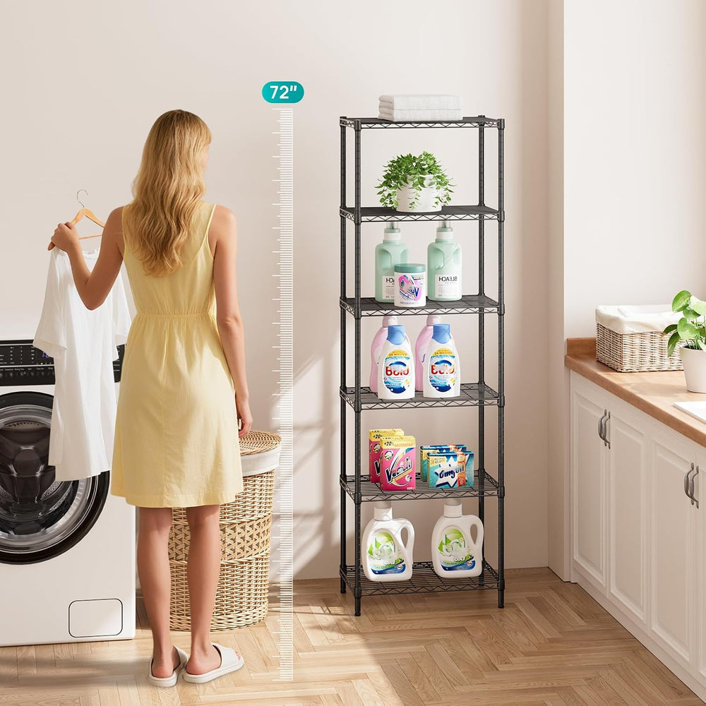 SINGAYE 6 Metal Shelves Wire Shelving Storage Shelf Adjustable Unit Pantry
