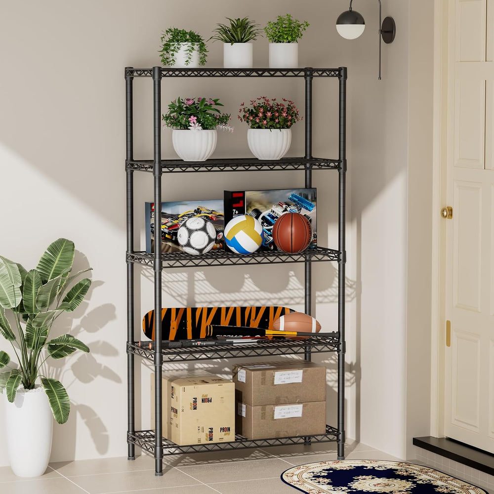 SINGAYE Shelf Closet Wire Shelving:Adjustable Metal Unit for Laundry Room Org...