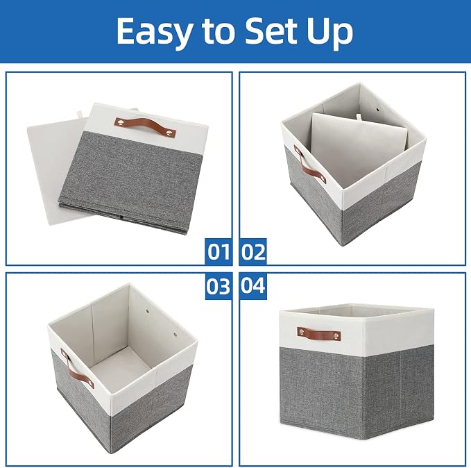Temary Storage Cubes 12ラ12 Fabric Cube Storage Bins Foldable Storage Baskets - Image 7