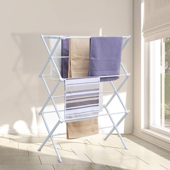 3 Tiers Foldable Clothes Drying Rack, Vertical Laundry Rack Portable and - Image 8