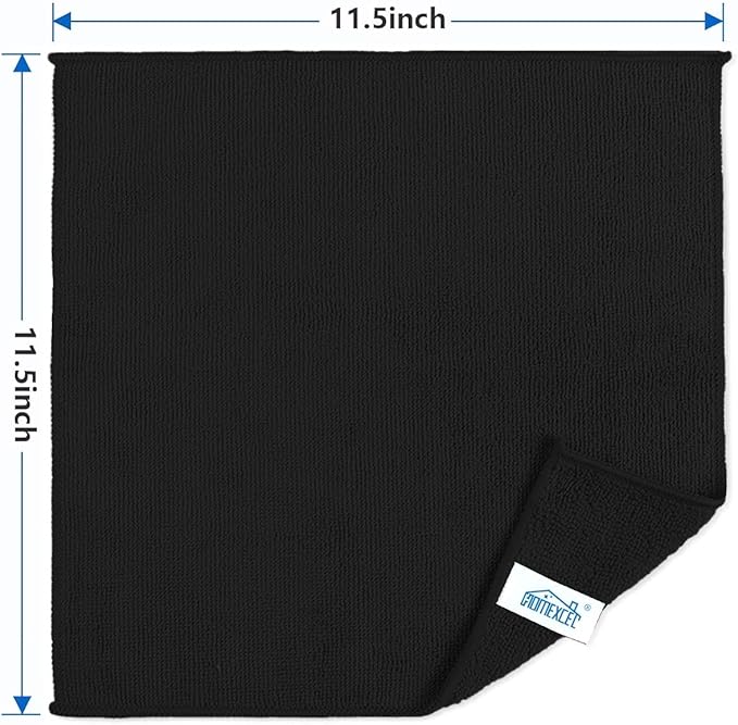 HOMEXCEL Black Microfiber Cleaning Cloth, 8 Pack Cleaning Towels - Image 7