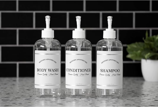 Clear Refillable Shampoo and Conditioner Bottles - Image 2