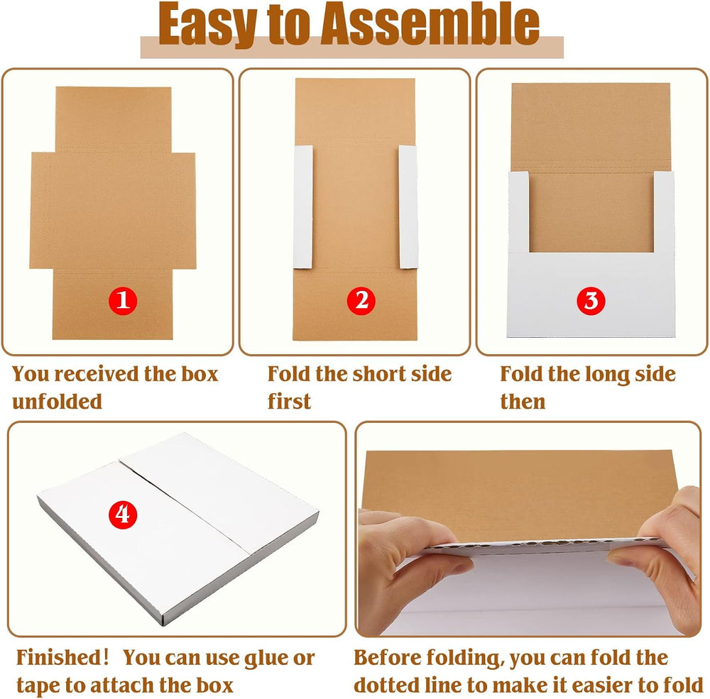 Tinlade 50 Pack Vinyl Record Shipping Boxes 12.5" x 12.5" x 1"...