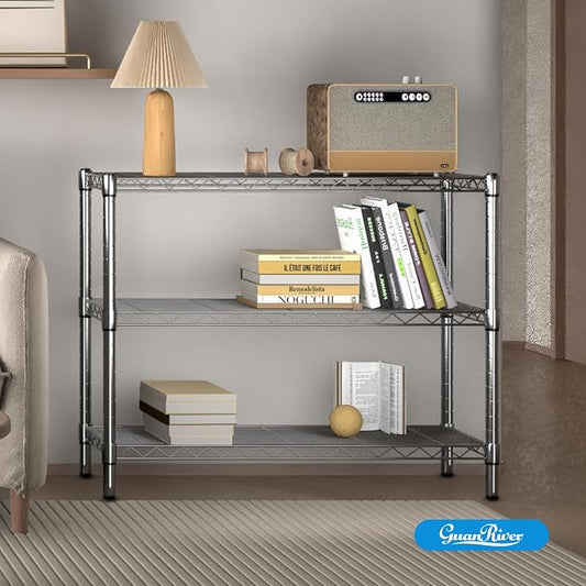 3-Shelf Adjustable Metal Shelf Wire Shelving Storage Rack - Image 2