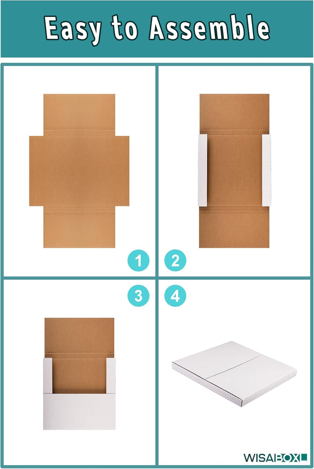 45 RPM 7-inch Record Mailers, 7.5x7.5x1 Inch Mailing Box, 50 Pack