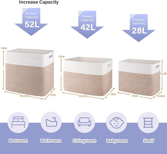 OIAHOMY Storage baskets for Shelf, Toy Storage Basket, Collapsible Storage Bins - Image 2