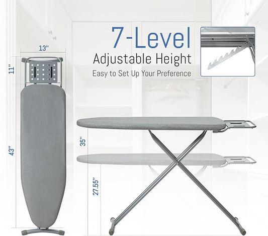 Ironing Board Full Size, BlissBoard 43"x13" Sturdy Heavy Duty Iron Board - Image 2