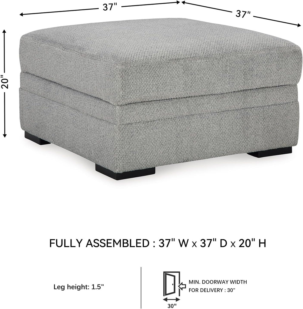 Signature Design by Ashley Square Ottoman with Storage and Cup Holders