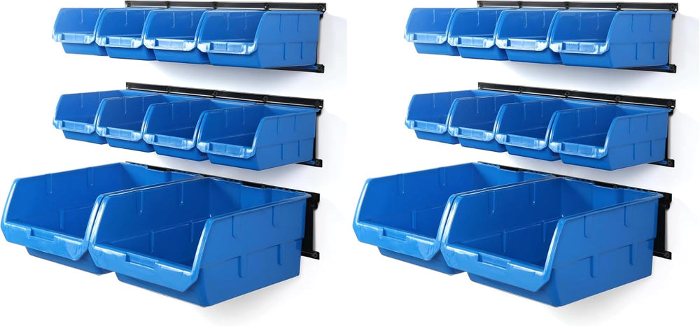 Wallmaster Wall Mounted Storage Bins, Wall Storage Bins Parts Rack 10 Bins&am...