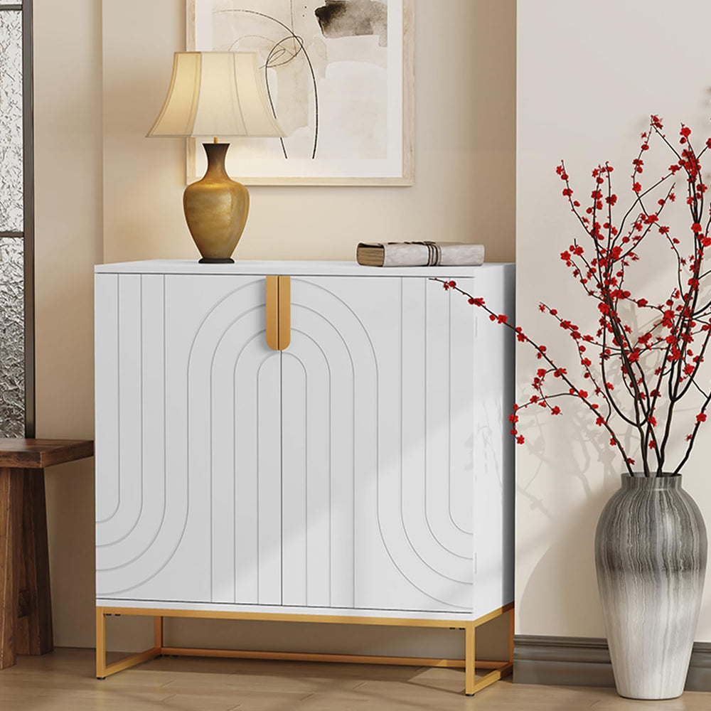 HLR Sideboard Buffet Cabinet with Storage, Modern Accent Cabinet Adjustable S...