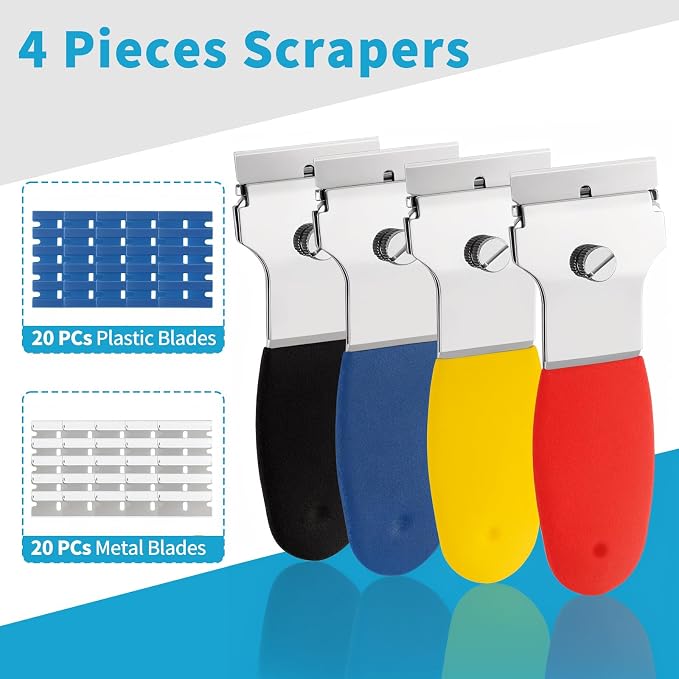 4 Pack Razor Blade Scraper, - Image 7