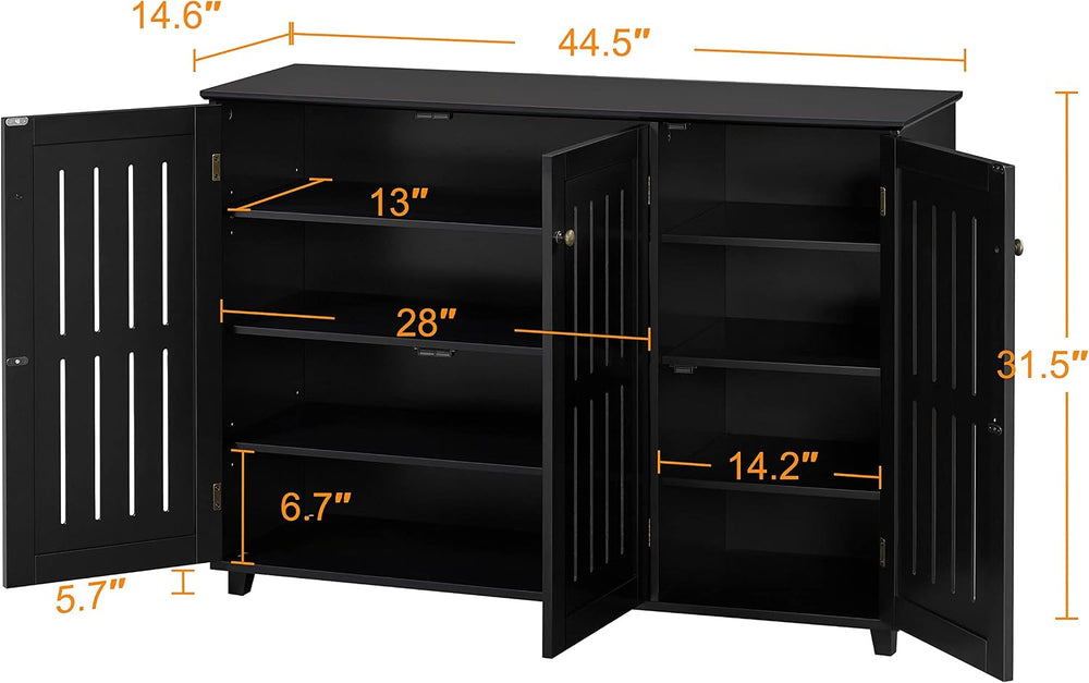 Yaheetech Shoe Cabinet with Doors for Entryway, Closed Storage Rack, Black