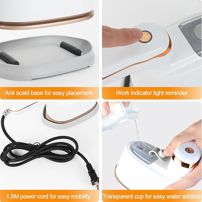 Mini Steam Iron, 2-IN-1 Handheld Size Steamer, 1100W & 15s Fast Heat Up - Image 10