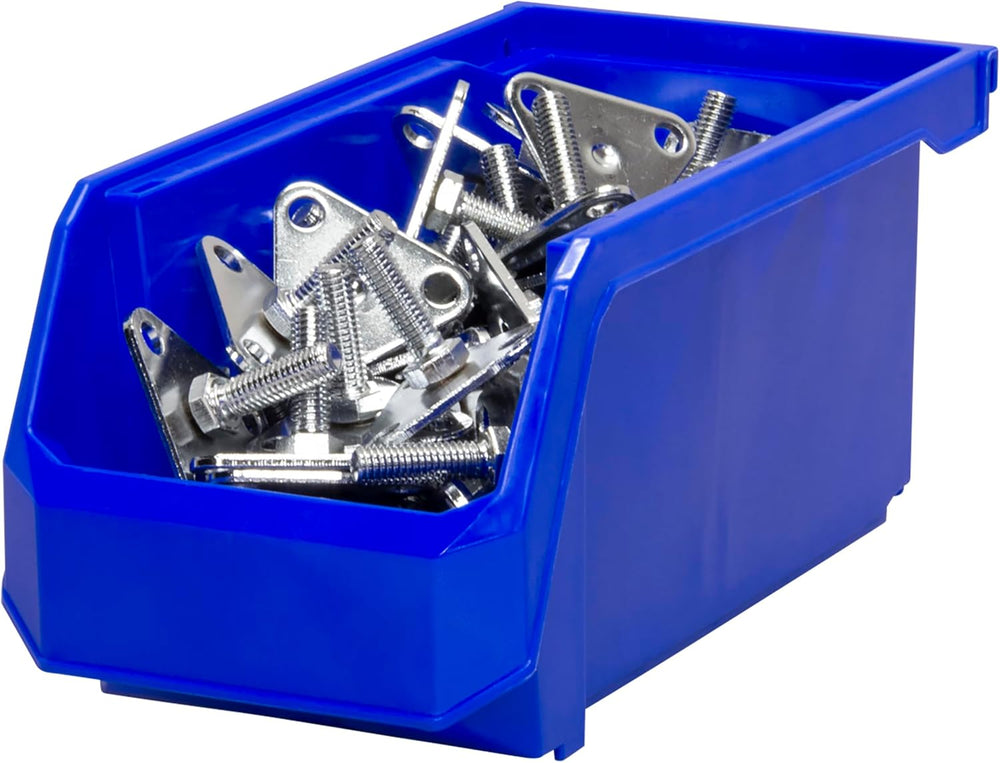 ReadySpace Medium Stackable Plastic Storage Bins, 8-Pack, Blue