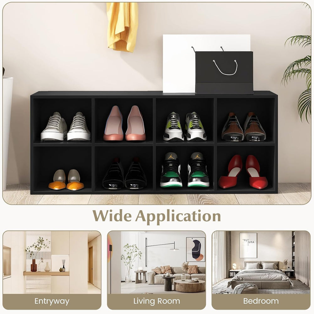 GIANTEX Shoe Bench 8 Cubes, 40" Entryway Bench with Storage, 8-Cubby Sho...