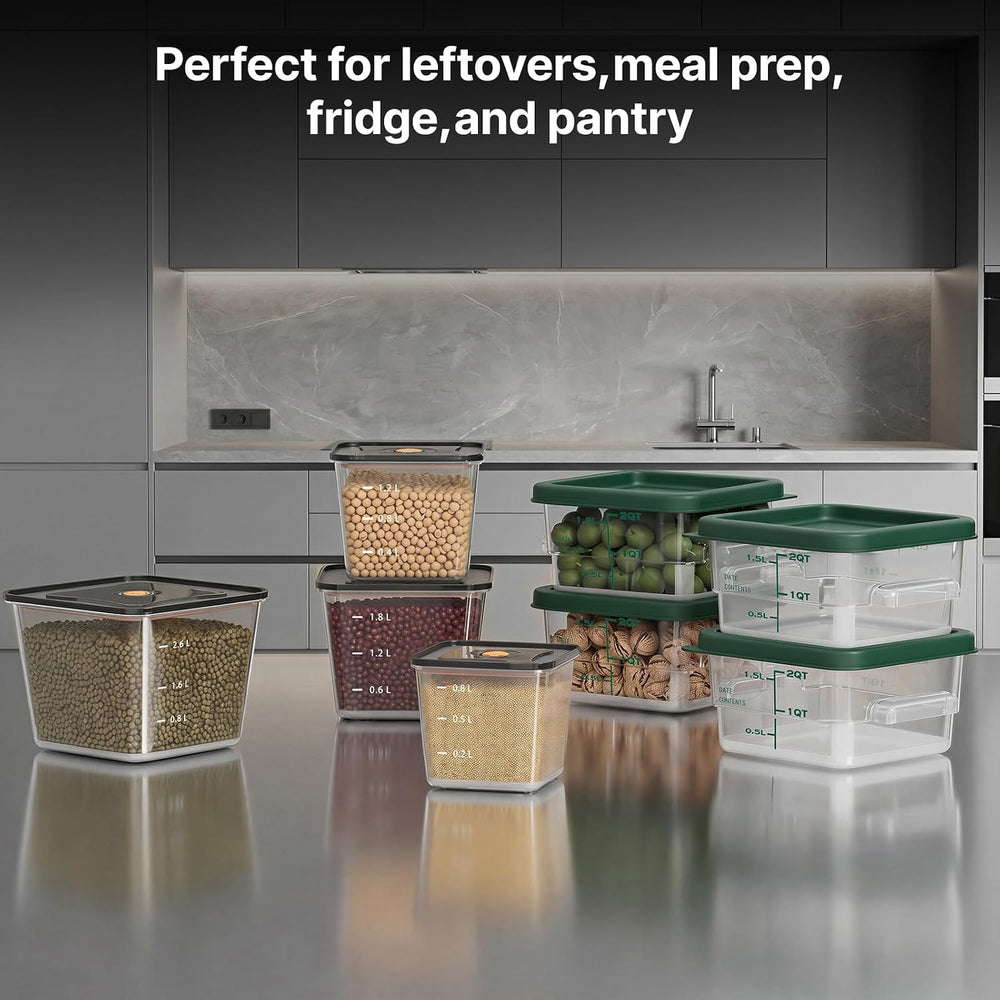 8 Pack Food Storage Containers with Lids;BPA-Free Cereal, Rice, Flour, Pasta ...