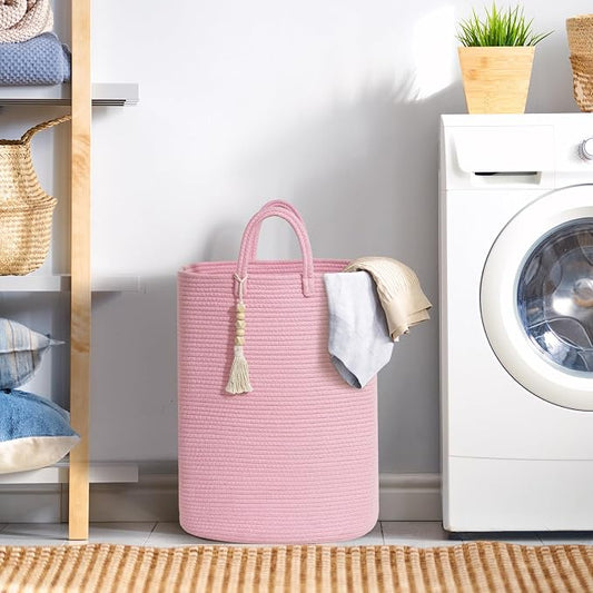 Woven Laundry Basket for Clothes, 65L Large Rectangle Laundry Hampers, Nursery - Image 2
