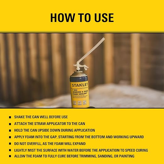 Stanley F993 Expanding Foam Sealant Spray – Gaps & Cracks Filler, PestBlocker - Image 9
