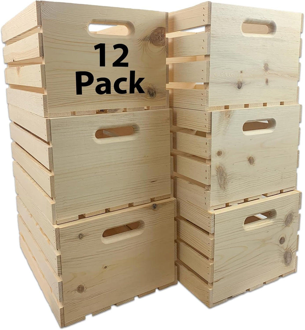 Wilson Large Wooden Pine Crate for Storage and Decoration at Home, Office, Ki...