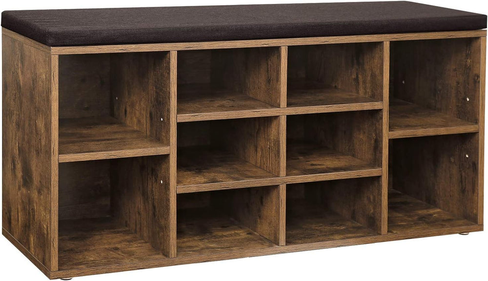 VASAGLE CUSTOS Collection - Shoe Bench, Storage Bench with Padded Seat, Entry...