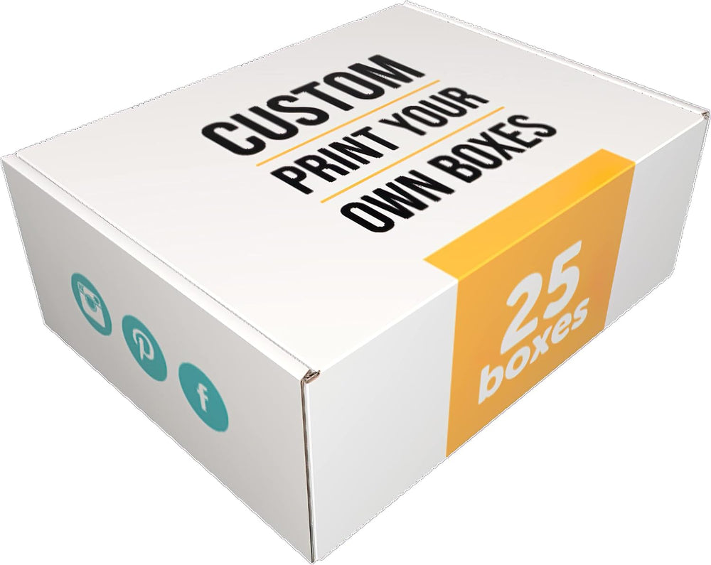 10x8x4 in. Personalized Shipping Boxes (25 Pack) - Custom Printed Outside wit...