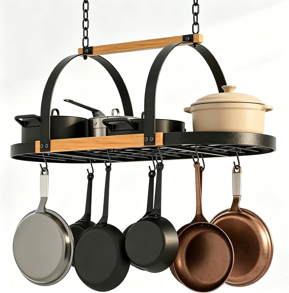 39-Inch Heavy Duty Hanging Pot Rack, Ceiling Mount, 130 lb Capacity