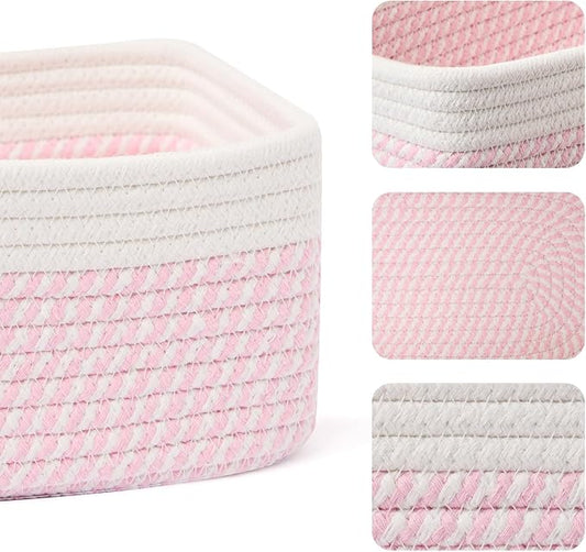 Small Storage Baskets for Organizing | Closet Organizer Bins | Shelf Toy Basket - Image 2