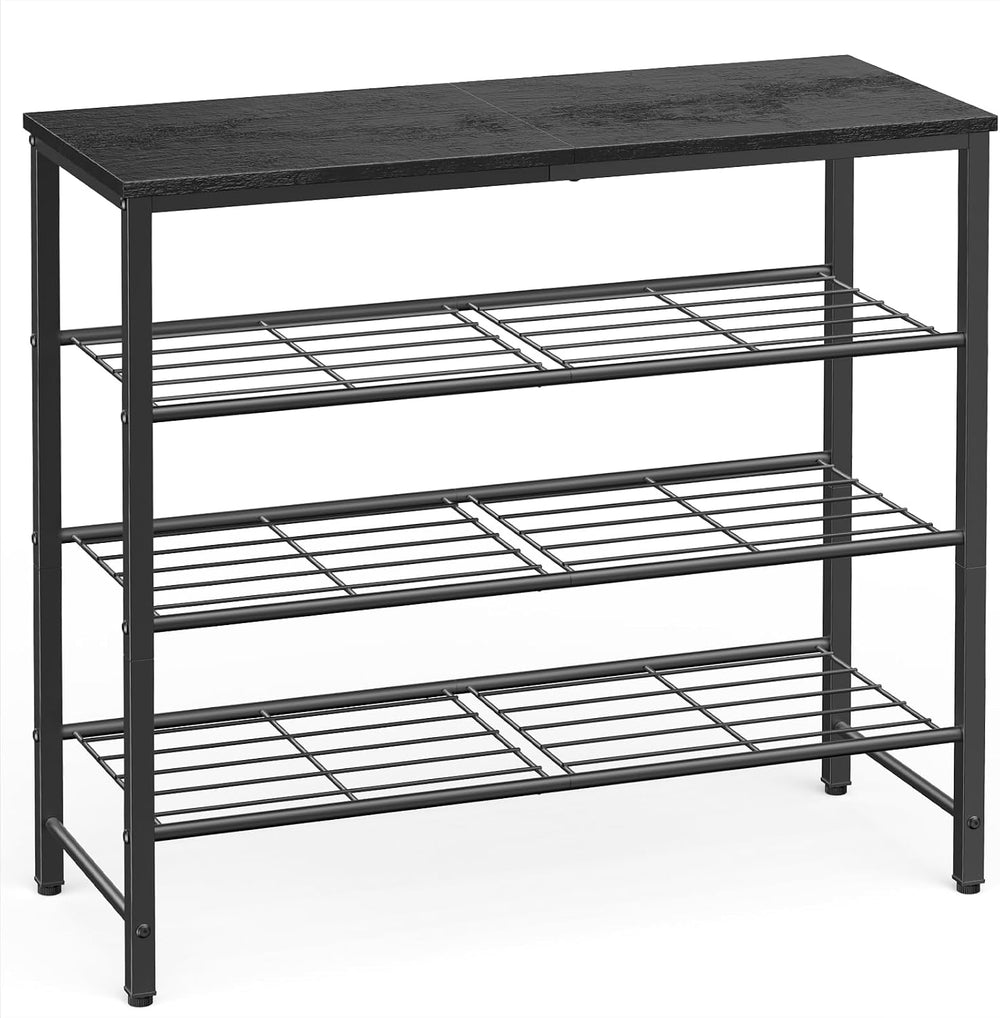 Kitsure Shoe Rack for Closet, Shoe Storage, 29.5" Wide - 4 Tier, Black