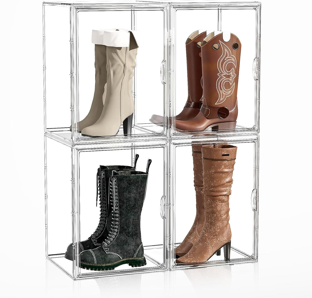 Boot Storage Organizer Tall Boot Storage Box, 4 Pack