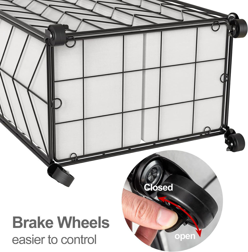 WOWLIVE Double Laundry Hamper with Lid, Rolling Laundry Basket with Wheels
