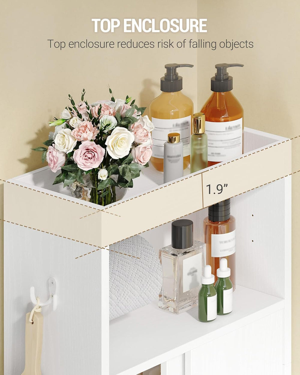 Hzuaneri Slim Bathroom Storage Cabinet, Toilet Paper Cabinet