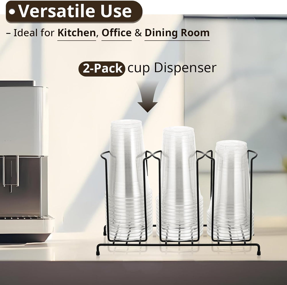 Maxdot 2 Pcs 3 Section Coffee Cup Organizers 14.2 x 8.5 x 5 Inch Wire Rack Co...