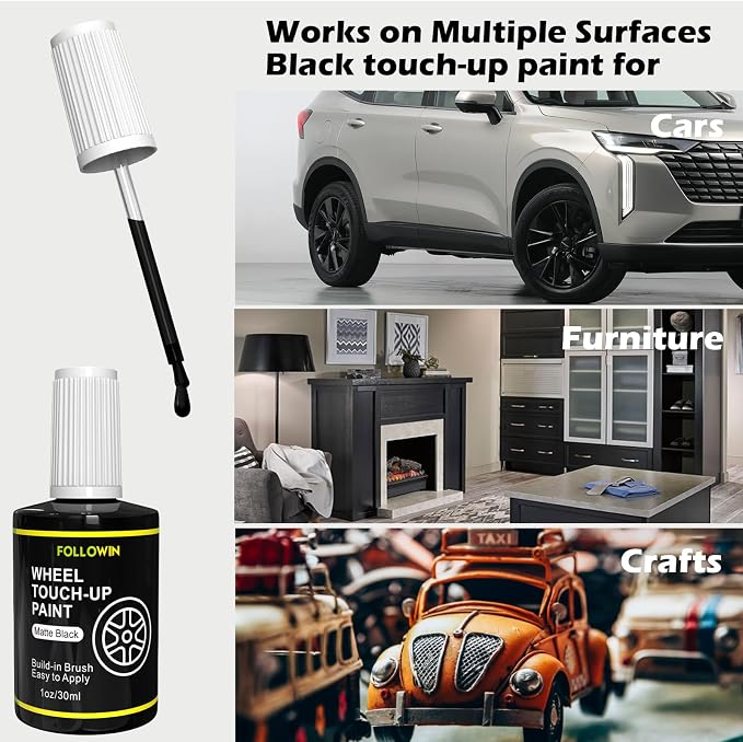 FOLLOWIN Matte Black Rim Touch Up Paint - Image 5