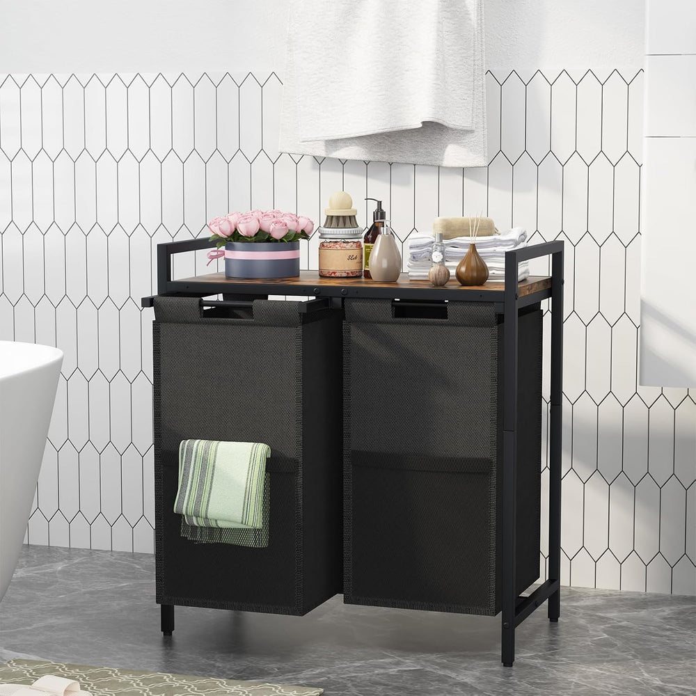 Huhote Laundry Hamper, double Laundry Basket, Laundry Sorter with Top Shelf &...