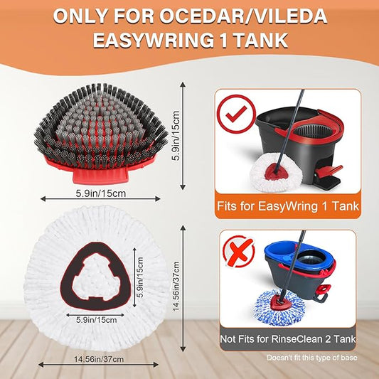Spin Mop Head Replacement for O Cedar EasyWring 1-Tank System, 2 Mop Replace - Image 2