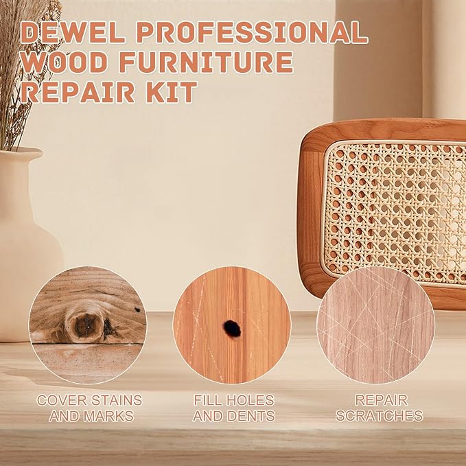 DEWEL Wood Furniture Markers & Filler Sticks Repair Kit, New Improved 18 Colors - Image 9