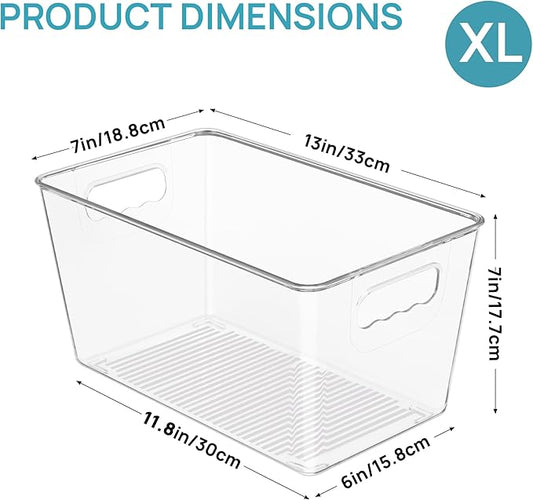 Vtopmart 6 PCS Clear Plastic Storage Bins, Pantry Organizer Containers - Image 2