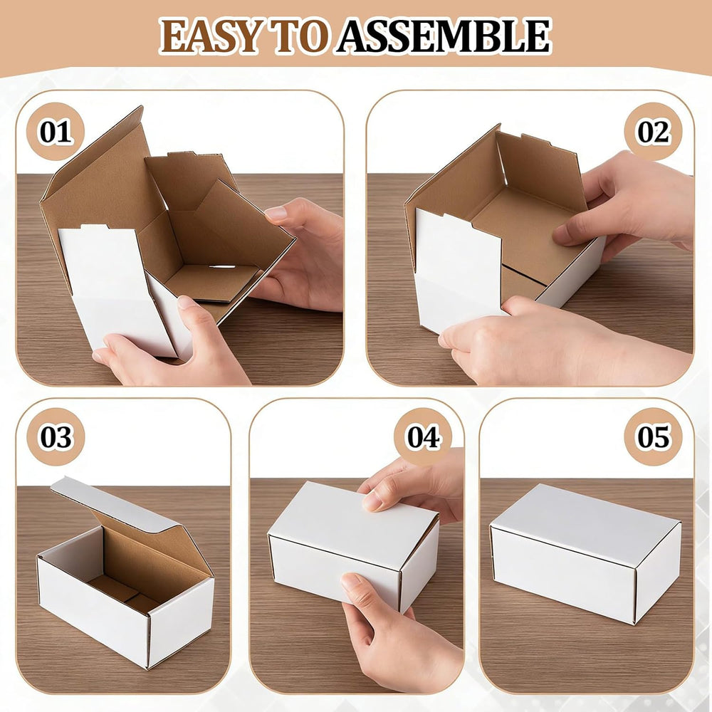 100 Pack Small Corrugated Shipping Boxes 5 x 3 x 2 Inches, Durable Easy Fold ...