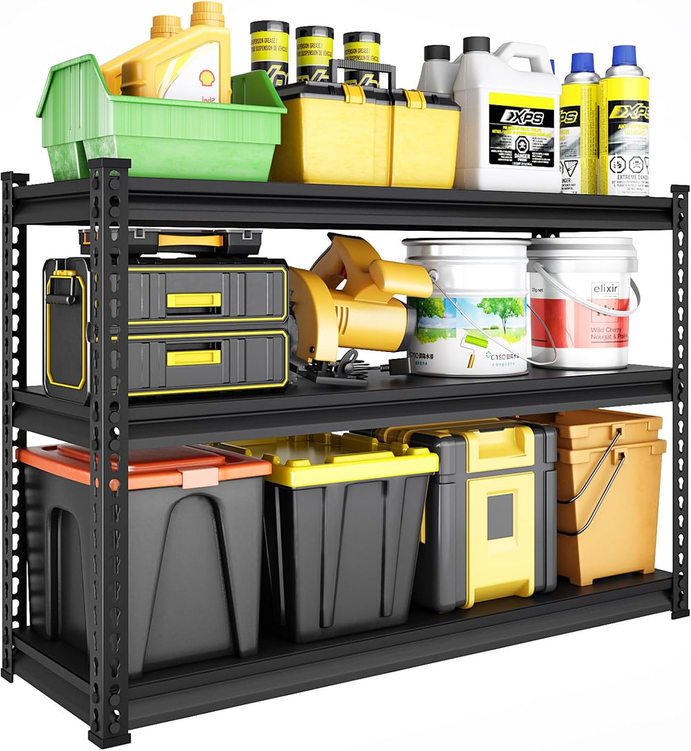 48" W Garage Shelving Heavy Duty, 1500LBS Loads Adjustable Garage Storag...