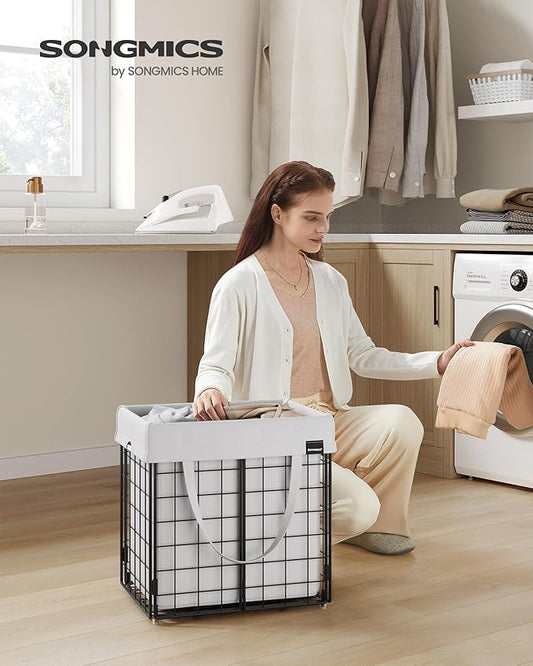 SONGMICS Laundry Hamper, 11 Gal. Laundry Basket, Collapsible Clothes Hamper - Image 2