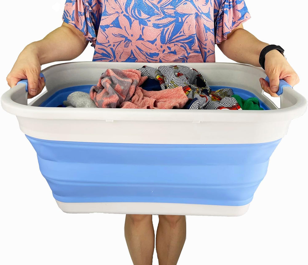 SAMMART 41L (10.8 gallon) Collapsible Plastic Laundry Basket - Foldable Pop U...