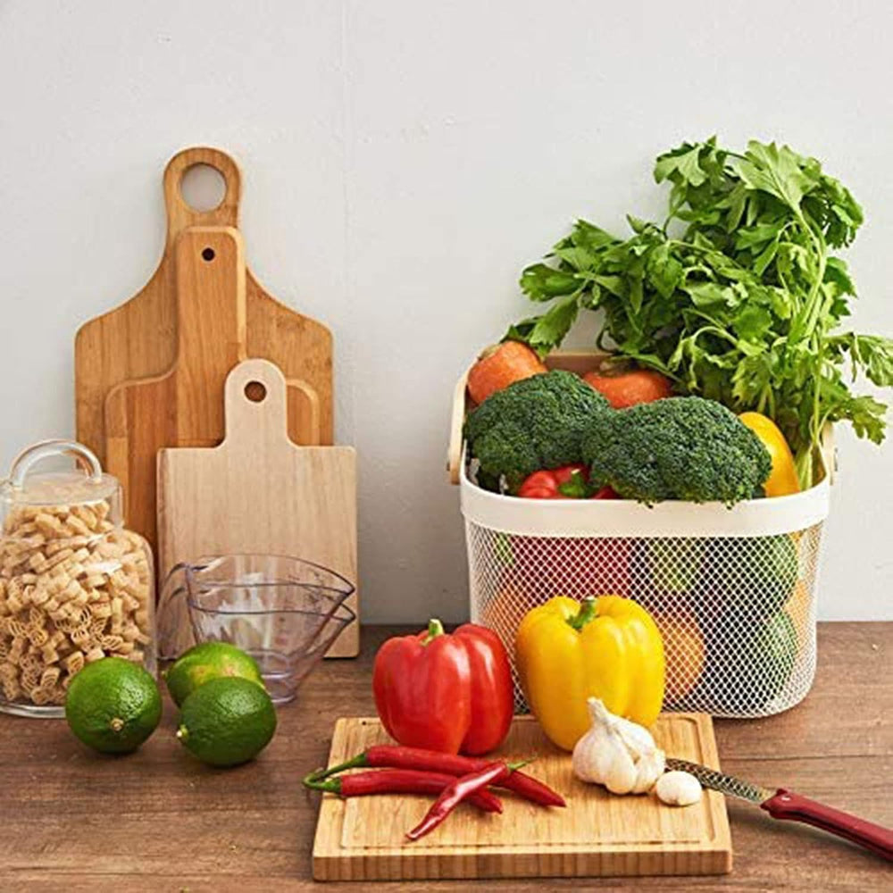 AJIODA 3 Pack Metal Mesh Steel Basket, Storage Organizer Basket Multi-functio...