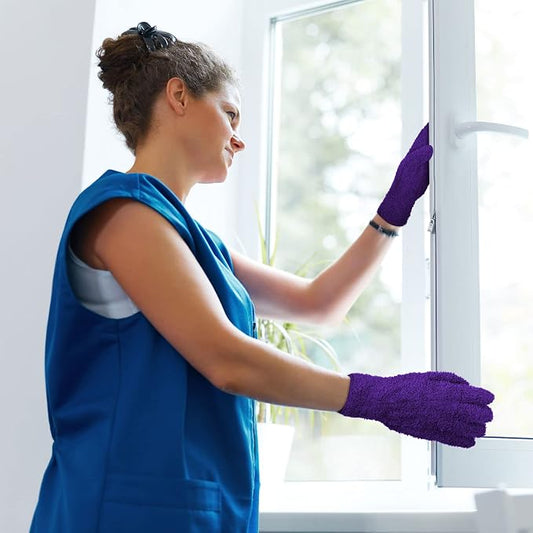Bencailor 6 Pairs Microfiber Dusting Gloves, Dusting Cleaning Gloves Microfiber - Image 2