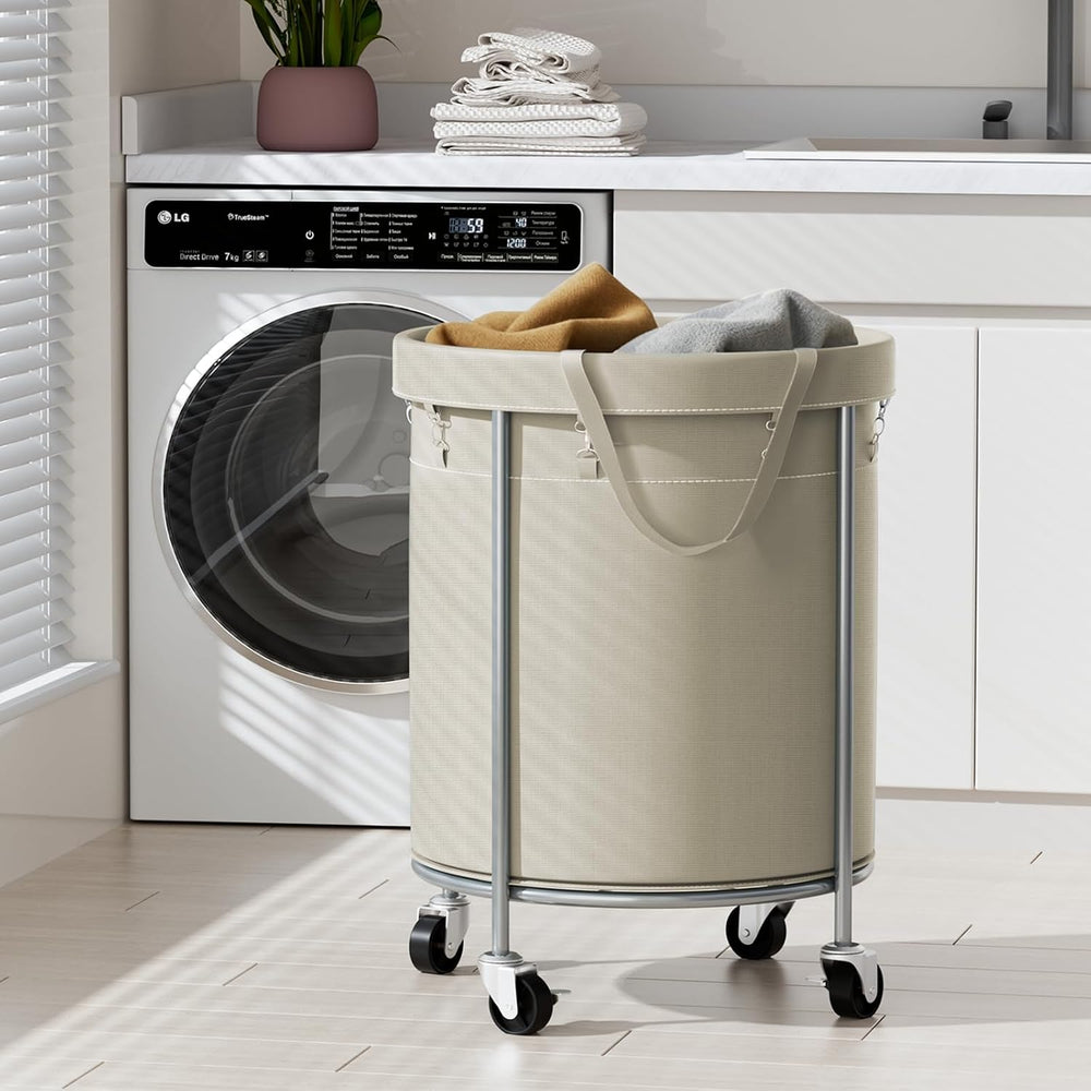 Aduanbang 170L Laundry Basket with Wheels, Rolling Hamper with Removable Bag ...