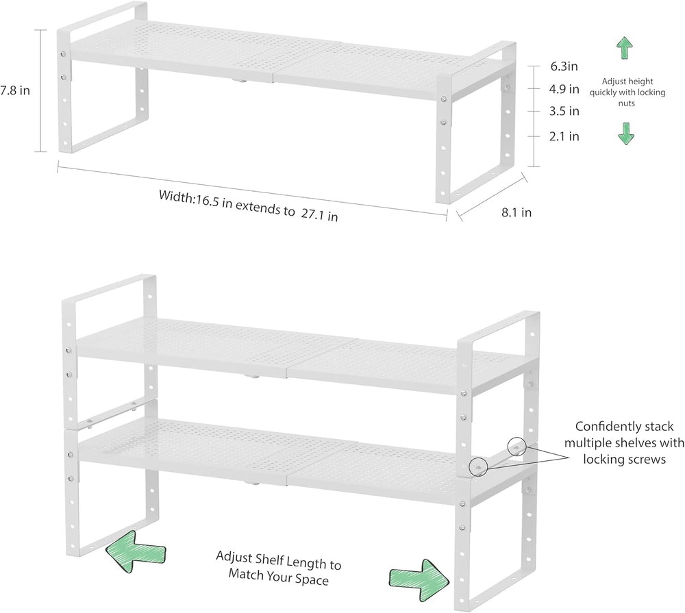 Expandable Metal Shoe Rack, Adjustable Space-Saving, Heavy-Duty Shoe Rack wit...